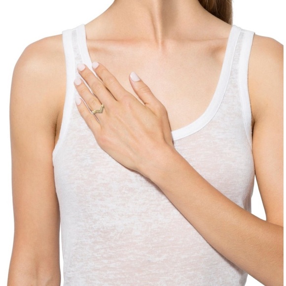 Sydney Evan 14K Gold Stacking Chevron Rings with Diamonds - Picture 5 of 5